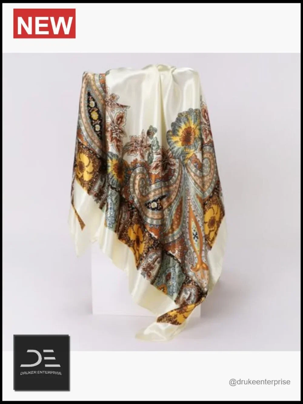 Large Square Satin Scarf Silk Feeling Hair Scarf 35